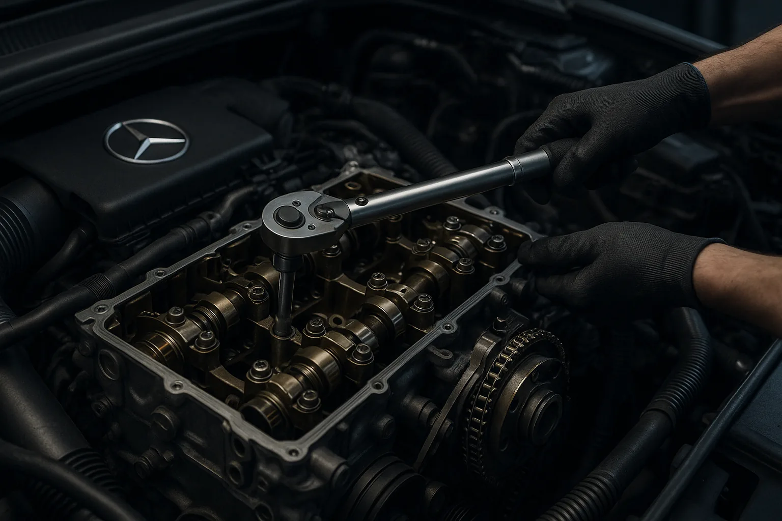 Детали двигателя Mercedes-Benz после ремонта