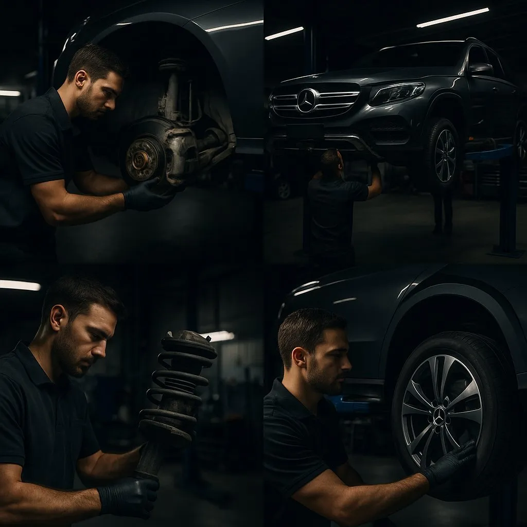 Процесс ремонта подвески Mercedes-Benz